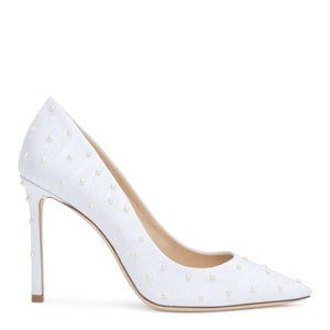 Jimmy Choo Romy 37.5 EU white pearl stiletto pump